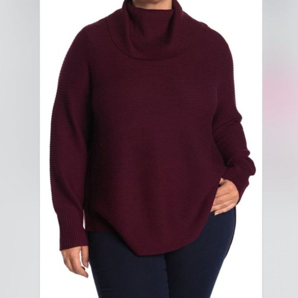 NWT Cyrus Cowl Neck Pullover Sweater | 1X | Burgundy